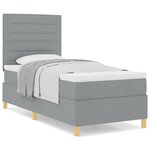 vidaXL Lit à ressorts avec matelas Gris clair 100 x 200 cm tissu