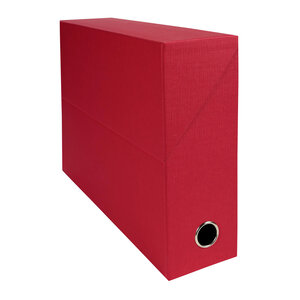 Boîte de classement carton toilé exacompta dos 12 cm rouge - lot de 5