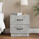 vidaXL Cabinet de chevet avec tiroir Gris béton 43 x 34 5 x 44 5 cm
