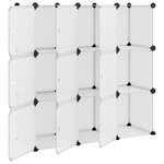 vidaXL Cubes de rangement 9 Pièces avec portes Transparent PP