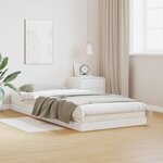 Cadre de lit vidaXL Blanc 100x210 cm en Bois de Pin