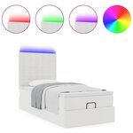 VidaXL Cadre de lit ottoman avec matelas blanc 90x190 cm similicuir