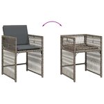 vidaXL Chaises de jardin avec coussins lot de 4 gris résine tressée