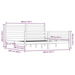 vidaXL Cadre de lit Bois de pin massif 200x200 cm
