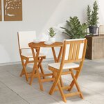 vidaXL Ensemble Bistro de 3 Pièces avec Coussins en Bois d'Acacia Massif