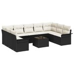 vidaXL Ensemble de canapé de jardin 10 Pièces Marron polyrotin