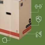 Pack and Move - Lot 60 Cartons Déménagement Premium - 40 X 40 X 60 Cm - Résistance 30 KG - Double Épaisseur - Poignées Renforcées - 3 Adhésifs Offerts