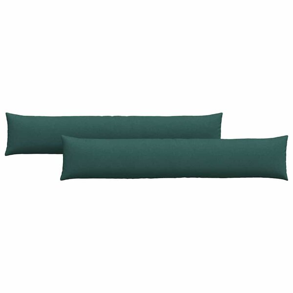 vidaXL Coussins de canapé 2 pc tissu Vert foncé 200 x 40 cm