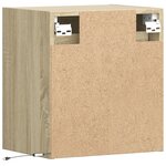 vidaXL Tables de chevet murales avec lumières LED 2 Pièces chêne sonoma