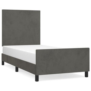 vidaXL Cadre de lit sans matelas gris foncé 100x200 cm velours