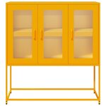vidaXL Buffet jaune moutarde 100 5x39x107 cm acier laminé à froid