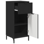 vidaXL Cabinet de salle de bain avec tiroir Noir 39 5 x 36 x 88 cm
