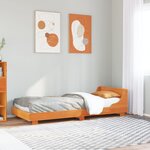 vidaXL Cadre de lit sans matelas cire marron 75x190 cm bois pin massif