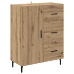 vidaXL Buffet avec tiroir Chêne artisanal 69 5 x 34 x 90 cm