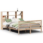 vidaXL Lit bibliothèque sans matelas 135x190 cm bois de pin massif