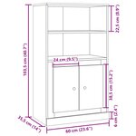 vidaXL Buffet haut chêne artisanal 60x35 5x103 5 cm bois d'ingénierie