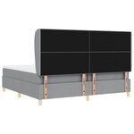 Lit à ressorts vidaXL avec matelas en gris clair  200x200 cm  tissu