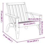 vidaXL Chaise de jardin adirondack cire marron 75x77x77 cm