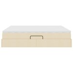 vidaXL Lit avec rangement et matelas Crème 200 x 200 cm Polyester