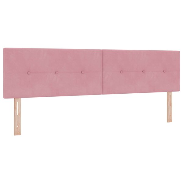 vidaXL Tête de lit LED avec bandes LED Rose 180 cm Velours