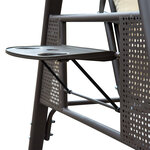 Balancelle de jardin 3 places grand confort toit inclinaison réglable coussins plateaux rétractables polyester filé beige