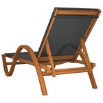 vidaXL Chaise longue avec coussin gris textilène/bois massif peuplier