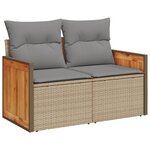 vidaXL Salon de jardin avec coussins 5 Pièces beige résine tressée