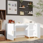 vidaXL Bureau Blanc 140x50x75 cm Bois d'ingénierie