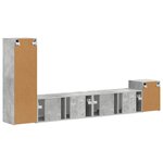 vidaXL Ensemble meuble TV 3 Pièces Gris béton Bois d'ingénierie