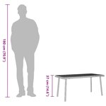 VidaXL Table basse de jardin rectangulaire gris clair résine tressée