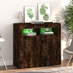 vidaXL Buffet avec lumières LED chêne fumé 80x35x75 cm