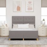 vidaXL Cadre de lit avec tête de lit Taupe 140 x 190 cm tissu