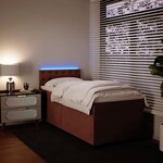 vidaXL Sommier à lattes de lit avec matelas Rose 90x190 cm Velours