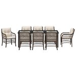 vidaXL Ensemble de salle à manger pour jardin 9 Pièces Marron polyrotin