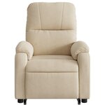 vidaXL Fauteuil inclinable crème tissu microfibre