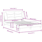 vidaXL Cadre de lit avec LED sans matelas marron foncé 140x190cm tissu
