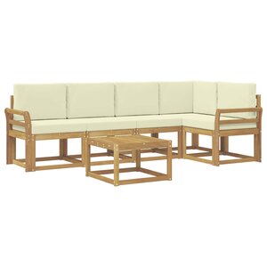 vidaXL Ensemble de canapés d'extérieur 6 Pièces Blanc et crème
