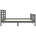 vidaXL Cadre de lit sans matelas gris 200x200 cm bois massif de pin
