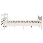 vidaXL Cadre de lit avec tête de lit blanc 160x200 cm bois pin massif