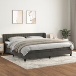vidaXL Sommier à lattes de lit et matelas Gris foncé 200x200cm Velours