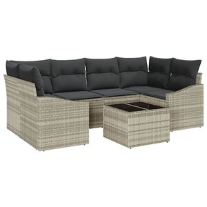 vidaXL Ensemble de canapé de jardin 7 Pièces Gris clair et gris foncé