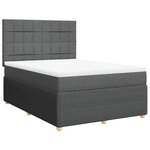 vidaXL Sommier à lattes de lit avec matelas Gris foncé 140x190cm Tissu