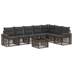 vidaXL Ensemble de canapé de jardin 8 Pièces Gris et Gris foncé polyrotin