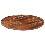 vidaXL Dessus de table Ø 70x1 5 cm rond bois massif de récupération
