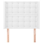vidaXL Tête de lit avec oreilles Blanc 103x16x118/128 cm Similicuir