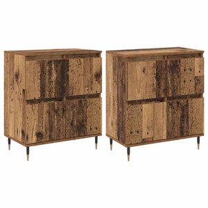 vidaXL Buffets 2 Pièces Bois ancien 120 x 35 x 70 cm Bois d'ingénierie