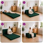 vidaXL Canapé-lit pliable 100 x 67 x 45 cm Vert foncé