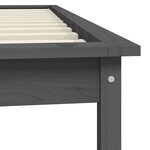 vidaXL Cadre de lit Gris 90x200 cm Bois de pin massif