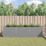 vidaXL Jardinière Gris clair 195 x 100 x 45 cm Acier galvanisé