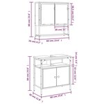 vidaXL Ensemble de meubles salle de bain 2 Pièces noir bois d'ingénierie